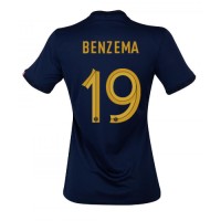 France Karim Benzema #19 Replica Home Shirt Ladies World Cup 2022 Short Sleeve